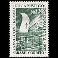 BRAZIL 1955 - Scott# 825 Eucharistoc Cong. 1.4c LH