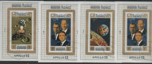 MANAMA  1971  APOLLO 15 SET OF 4       MINT  VF NH  O.G  S/S IMP.  (M23  )