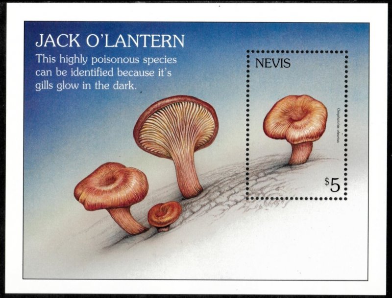 Nevis 2001 - Mushrooms - Souvenir Stamp Sheet - Scott #1270 - MNH