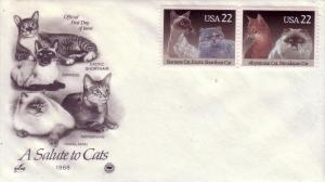 US FDC Sc.# 2372 - 2375 A Salute to Cats Artcraft L469