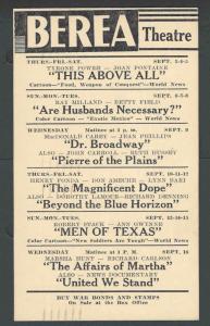 1942 Berea Theatre This Above All W/T Power & J Fontaine Berea Oh Etc