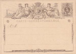 Belgium 5c Prepaid Postacard c1875 Unused VGC 