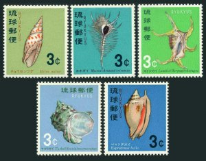 RyuKyu 157-161, MNH. Michel 186-190. Shells 1967-1968.