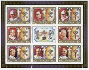 Belize Easter Stamps 1986 MNH Pope John Paul II Pius X Benedict XV 8v M/S