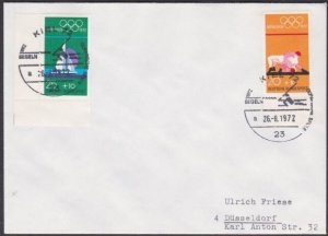 GERMANY 1972 Olympic Games cover special pmk SAILING.......................A2912