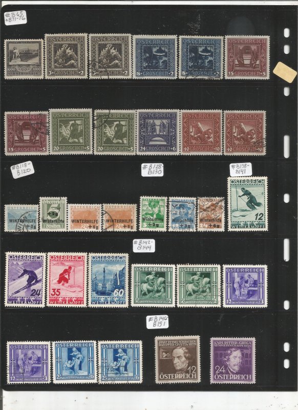 AUSTRIA COLLECTION ON STOCK SHEET, MINT/USED
