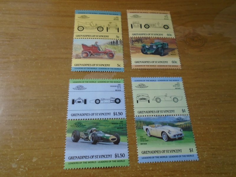 St Vincent  grenadines #  442/ 447/ 449/ 451  MNH   Vintage cars