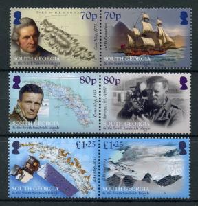 South Georgia & Sandwich Isl Ships Stamps 2018 MNH Mapping BAS GIS Maps 6v Set