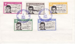 Guernsey-Alderney Local Issue John F. Kennedy on First Day Cover
