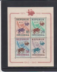 Indonesia Scott # 65b Map UPU Emblem & Banteng Symbol MH Ovp. RSI  Sheet