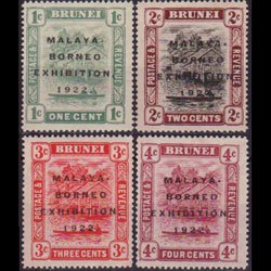 BRUNEI 1922 - Scott# 14b-20a Scene Opt. 1-4c LH back toned