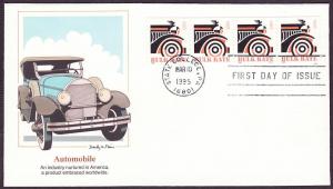2905 Automobile strip Fleetwood FDC