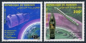 Djibouti C188-C189, MNH. Michel 378-379. Space 1983. Vostok VI, Explorer I.