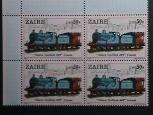 ZAIRE-1980 SC# 935-42-WORLD FAMOUS TRANIS-MNH IMPRINT BLOCK SET VERY FINE