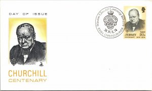 Jersey 1974 FDC - Churchill Centenary - F13305