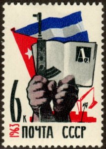 Russia 2737 - Mint-NH - 6k Cuban Flag / Hands / Book (1963) (cv $0.55)