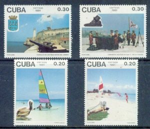 CUBA  Sc# 3335-3338  TOURISM beaches fauna history CPL SET of 4  1991 MNH mint