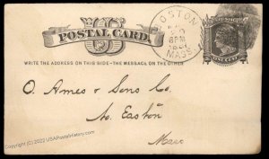 USA 1800s Boston Mass Negative Letter AFancy Cancel Cover 94971