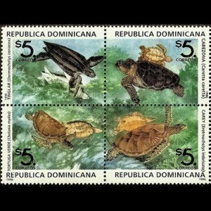 DOMINICA REP. 1996 - Scott# 1242 Turtles Set of 4 NH