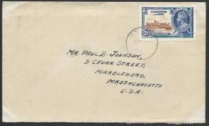 ST KITTS NEVIS 1935 2½d Jubilee on cover to USA............................53061