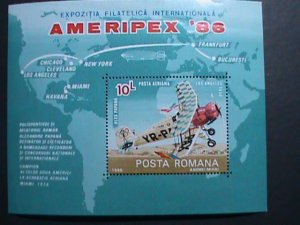 ROMANIA-1986  AMERIPEX'86 STAMPS SHOW-MNH S/S-VF- WE SHIP TO WORLD WIDE.