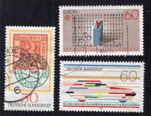 Germany 1978-83 Group of 3 Commemoratives, Scott 1282, 1392, 1399 used