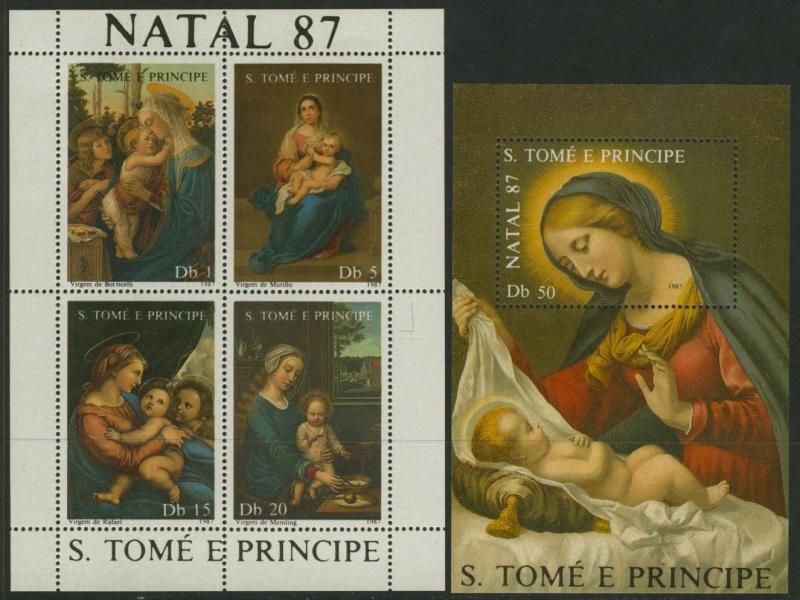 St Thomas & Principe 813-4 MNH Christmas, Art, Madonna