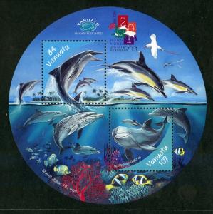 VANUATU 775a MH S/S SCV $5.50 BIN $2.75 DOLPHINS