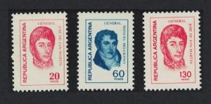 Argentina Revalued currency Values in Centavos and Pesos 3v 1970 MNH