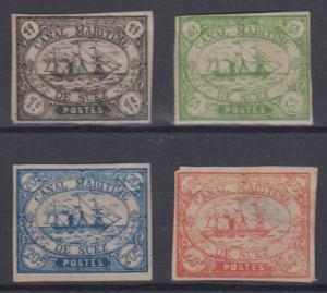 EGYPT 1868 LOCAL SUEZ CANAL Co Sc L1-L4 FULL SET OF FORGERIES UNUSED (CV$615) 