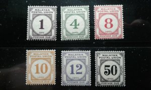 Malaya #J7-12 MNH e206 9852