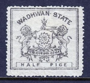 INDIA (WADHWAN) — SCOTT 2 (SG1) — 1888 ½p THIN PAPER — MH — SCV $30.00