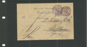 TRADE PRICE STAMPS EARLY GERMAN POST CARD 1880 EXTRA STAMP  DURLACH CANCEL