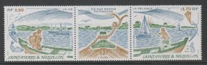 1989 St Pierre and Miquelon 581-582strip Ships with sails 9,50 €