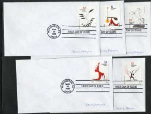 SC# 3198-3202 - Alexander Calder - Set of 5 - Autographed First Day Covers