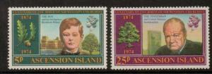 ASCENSION SG182/3 1974 CHURCHILL MNH