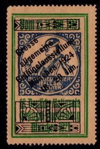 1924 German Cinderella Large General Poultry Exhibition Munich Unused No Gum