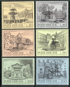 VATICAN CITY 1975 European Architectural Heritage Year Set Sc 573-578 MNH