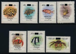 Tonga O71-7 MNH Coral, Marine Life, Fish, Crab