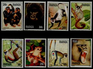 Rwanda 857-64 MNH Primates, Chimpanzees, Gorilla, Monkey, Baboon