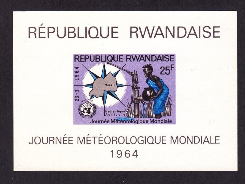 Rwanda 54A MNH 1964 UN 4th World Meteorological Day IMPERF Souvenir Sheet