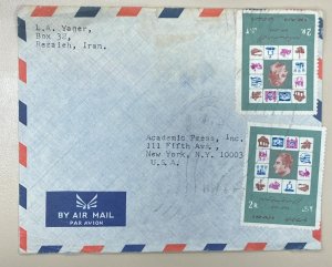 D)1970, IRAN, LETTER CIRCULATED FROM IRAN TO NEW YORK, AIR MAIL, WITH STAMPS