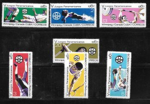 Cuba 1238-1244 1967 Pan American Games set MNH