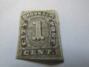 US Local Stamps,Scott # 29L1,Browne & Co.s City Post Office Cincinnati OH. MH OG