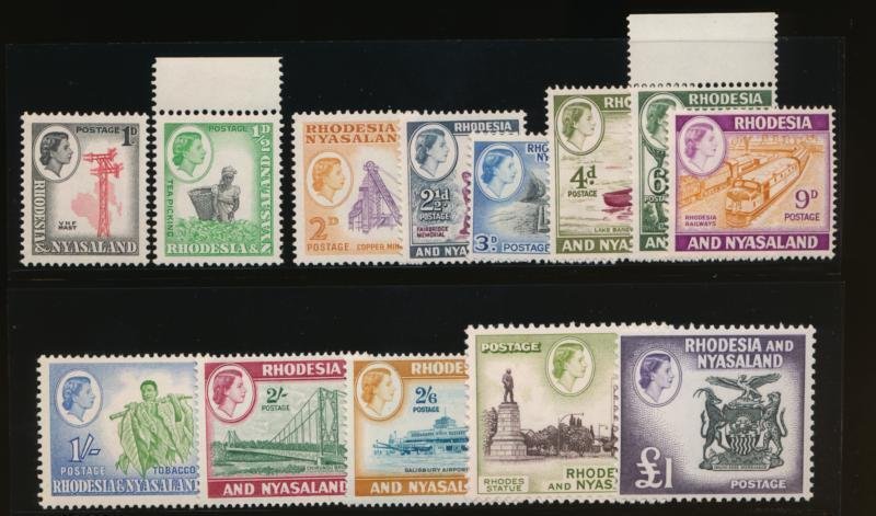 RHODESIA & NYASALAND 158-71 MINT F-VF NH QEII 