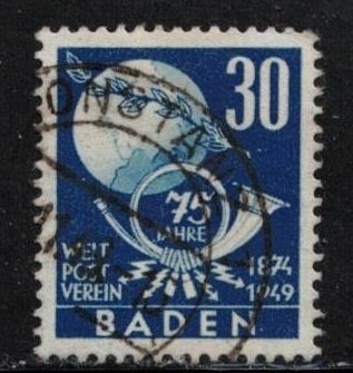 BADEN Scott # 5N46 Used - Globe & Posthorn