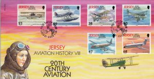 Jersey 2003 Aviation History -  set of 6 on FDC