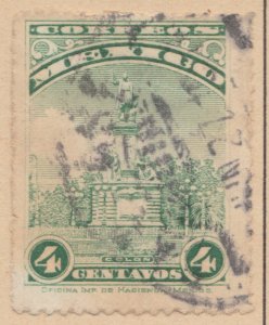 MEXICO 1927 WMK Correos Mexico Rouletteted 4c Used Stamp A29P45F38847-