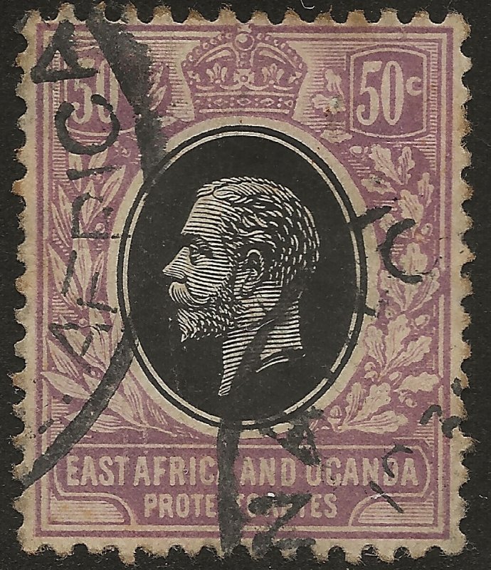 East Africa & Uganda Protectorates SG71 50c Used Purple and Black 1921