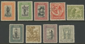 Papua 94-7, 99-103 * mint hiinged and used cv $62 (2107 110)